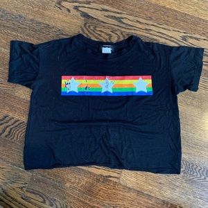 Black with white stars Miss popular” Tee.